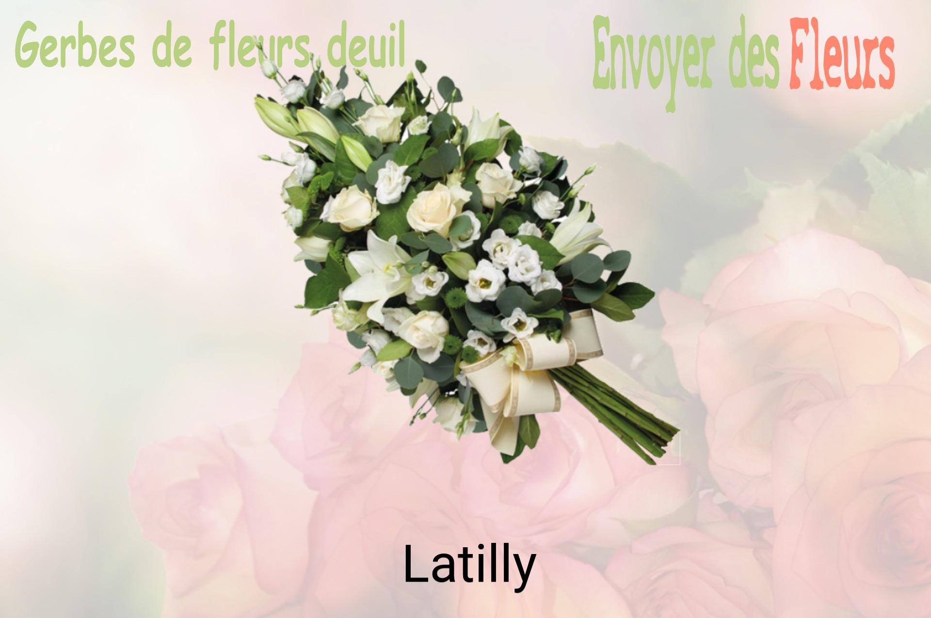 Gerbe de fleurs de deuil livrée à Latilly